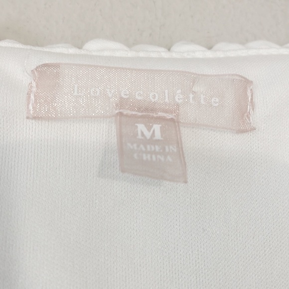 LOVE COLETTE White Puff Sleeve Mini Dress Size Medium Like New! - Picture 6 of 7